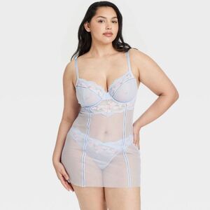 Auden - Women's Unlined Garden Party Lingerie Slip Dress - Blue